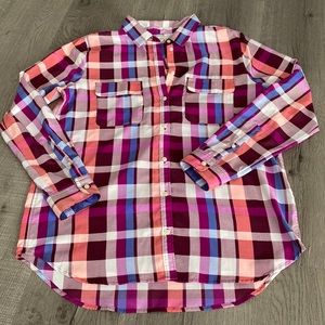 Gap Plaid Button down Blouse